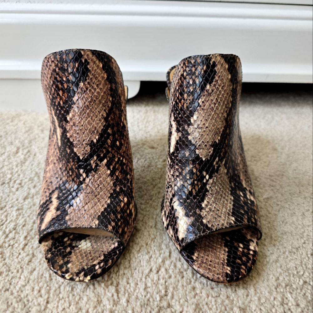 Vince Camuto Python Brown Black Beige Mule 5.5